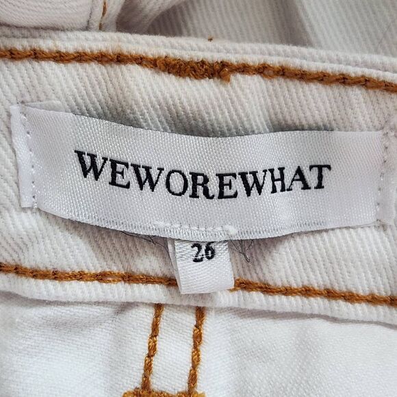 WeWoreWhat White Jeans Size 26 NWT Distressed White Denim - Picture 9 of 12